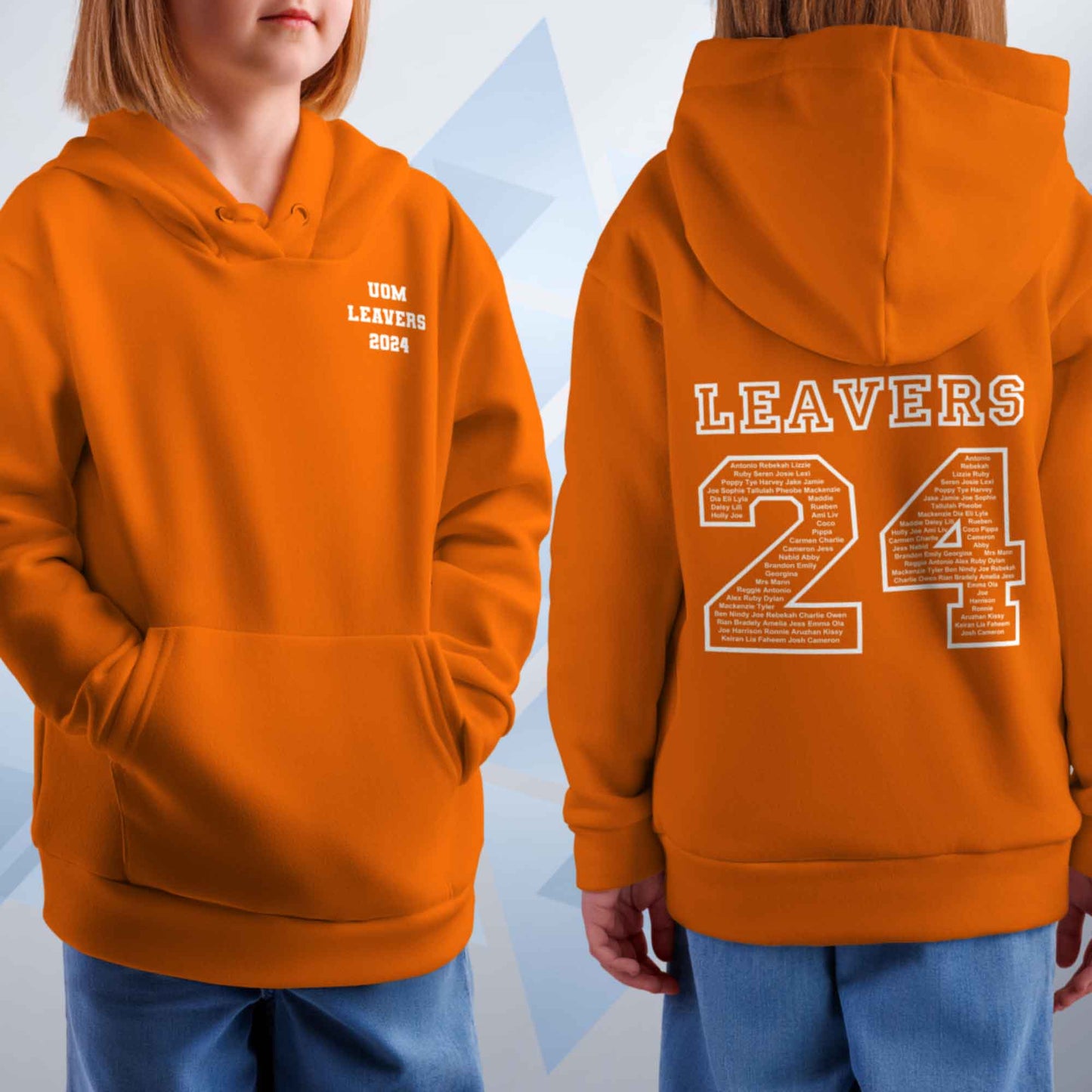 Personalised LEAVERS 2024 Kids Hoodie Custom Names