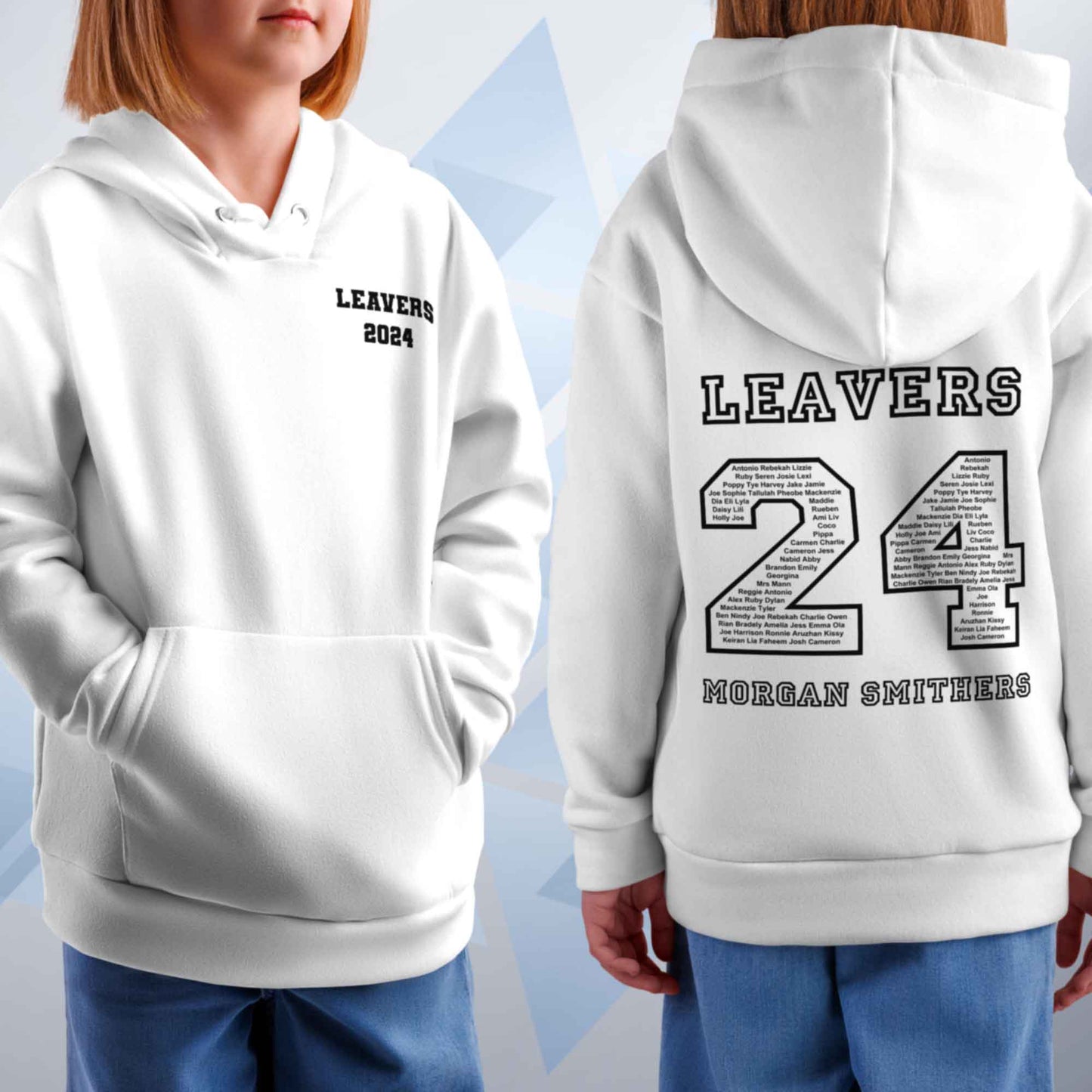 Personalised LEAVERS 2024 Kids Hoodie Custom Names