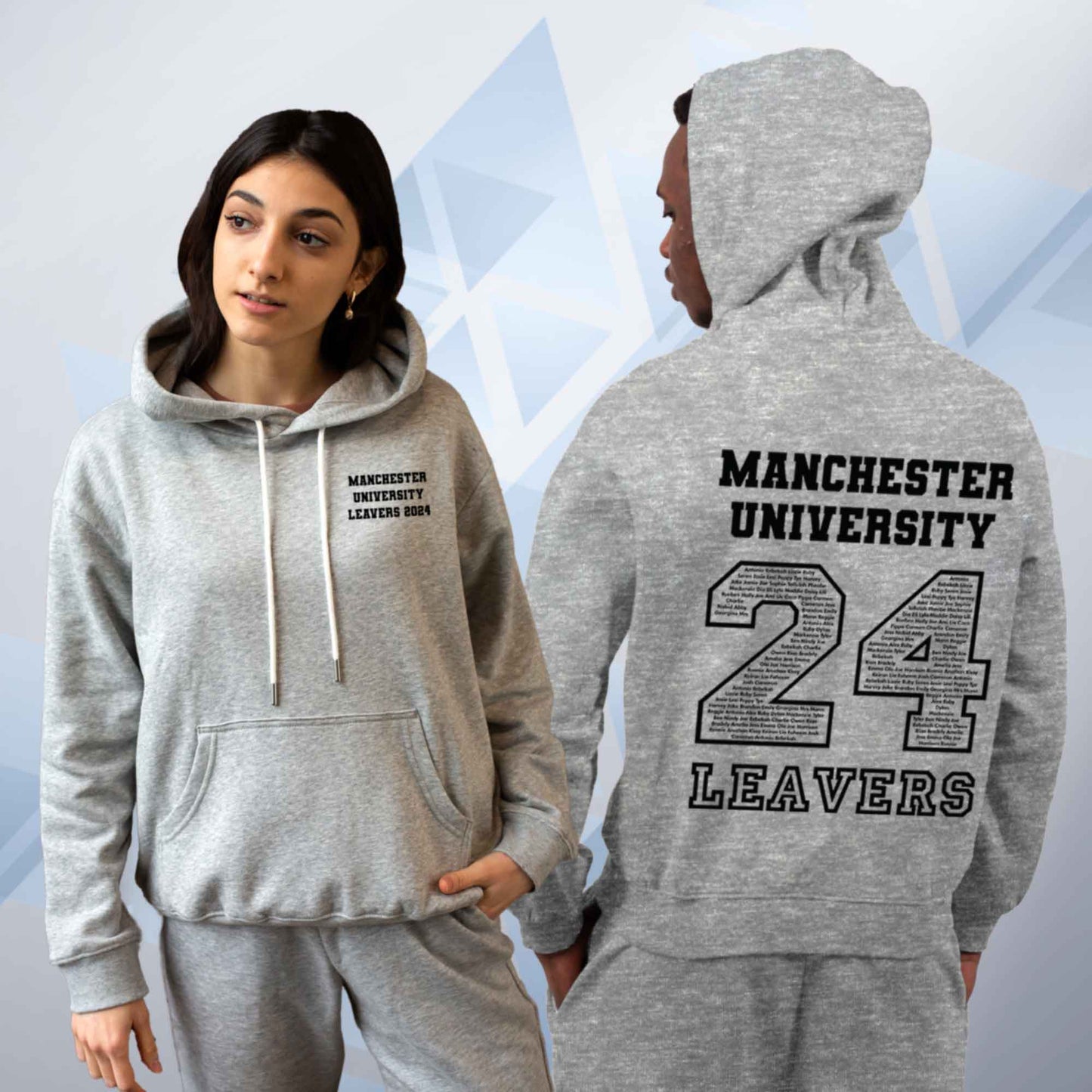 Personalised LEAVERS 2024 Name On Top Hoodie Custom Names