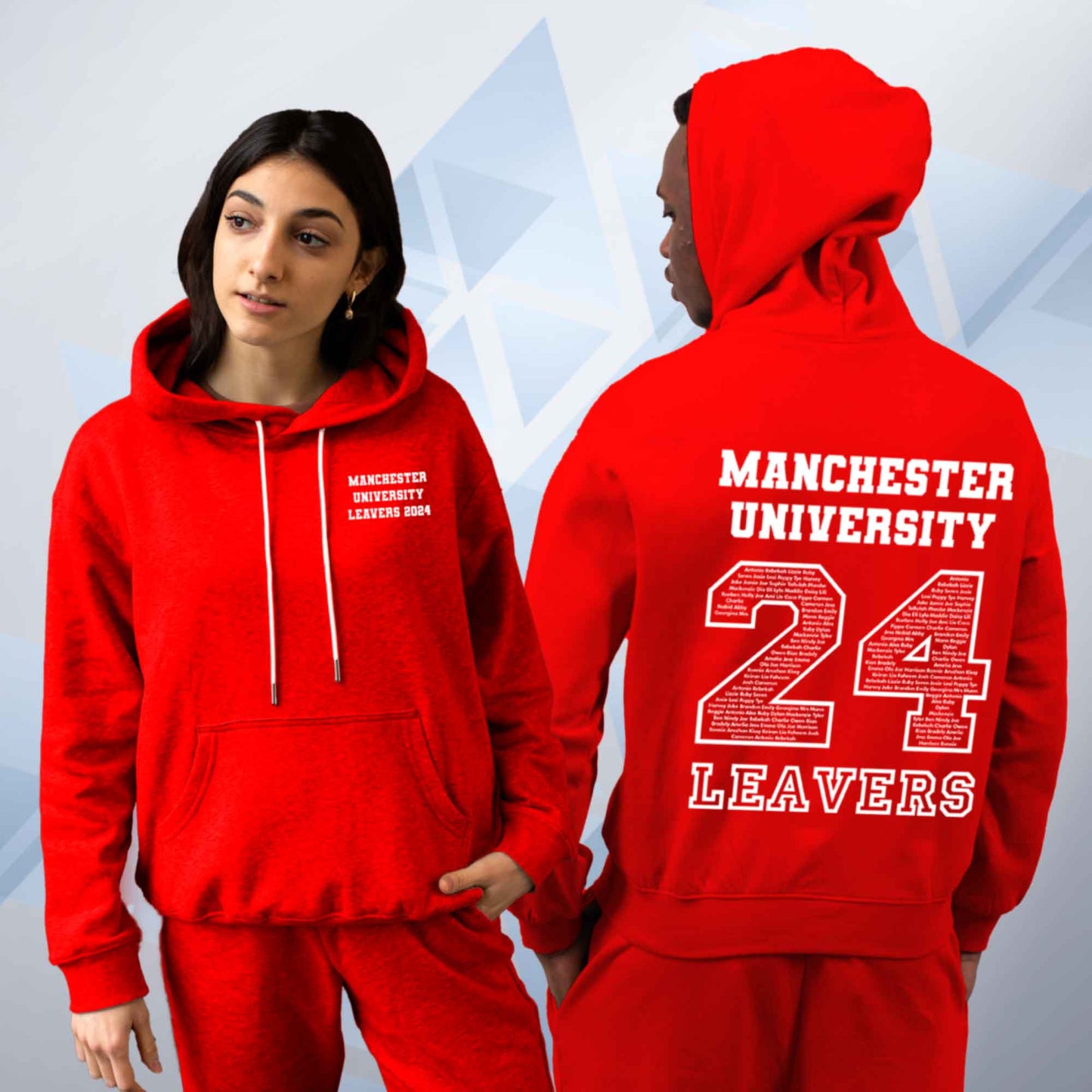 Personalised LEAVERS 2024 Name On Top Hoodie Custom Names