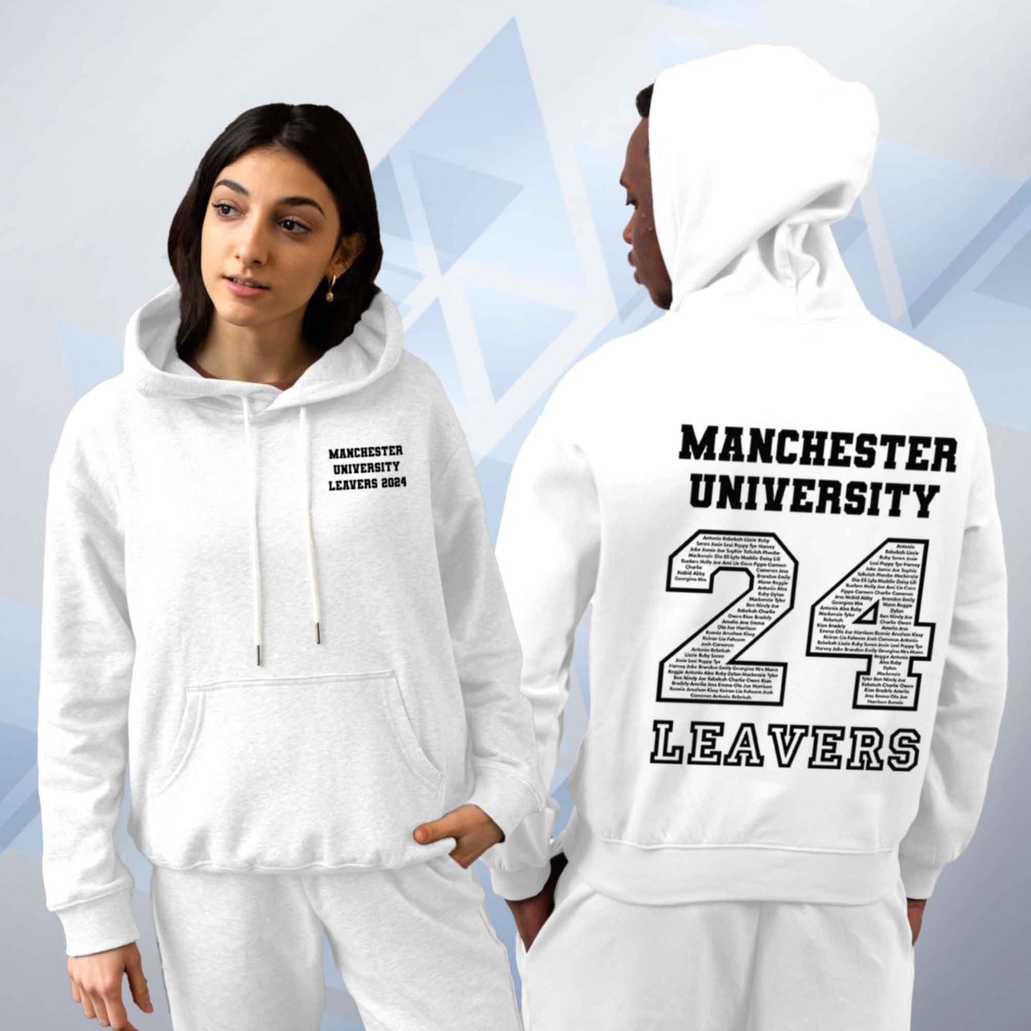 Personalised LEAVERS 2024 Name On Top Hoodie Custom Names