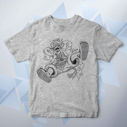 Luffy Gear 5 Line Art Kids Unisex T Shirt