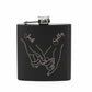 Personalised Holding Hands Hip Flask 6oz