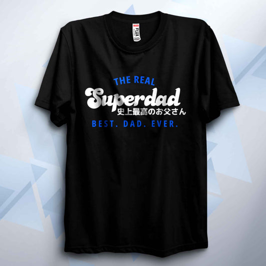 The Real Superdad Blue Logo T Shirt