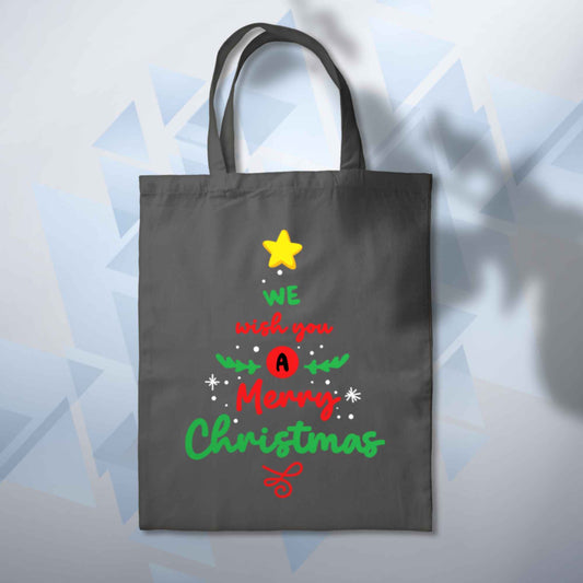 We Wish You A Merry Christmas Tree Tote Bag 10L Bag