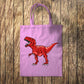Red Dinosaur Tote Bag 10L Bag