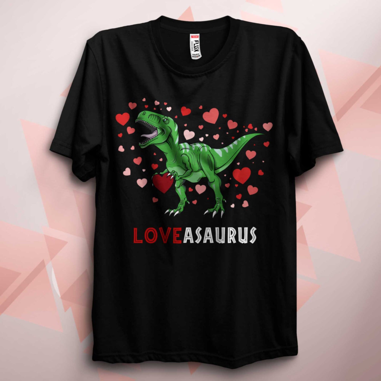 Valentines Loveasaurus Green Dinosaur T Shirt