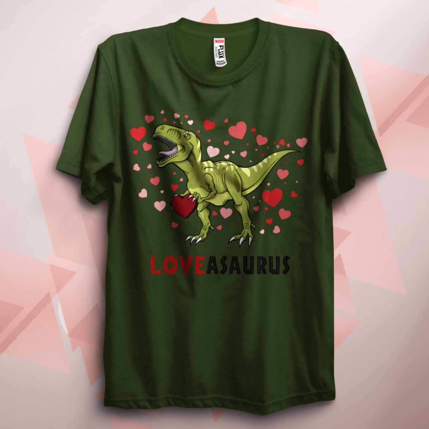 Valentines Loveasaurus Yellow Dinosaur T Shirt