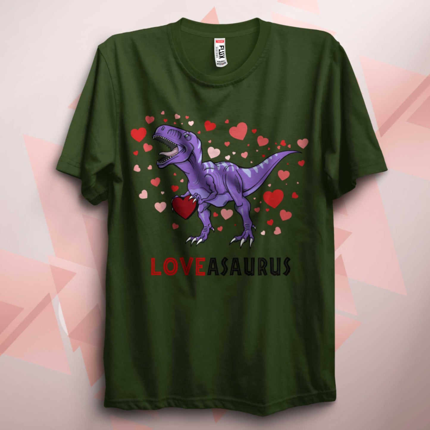 Valentines Loveasaurus Purple Dinosaur T Shirt