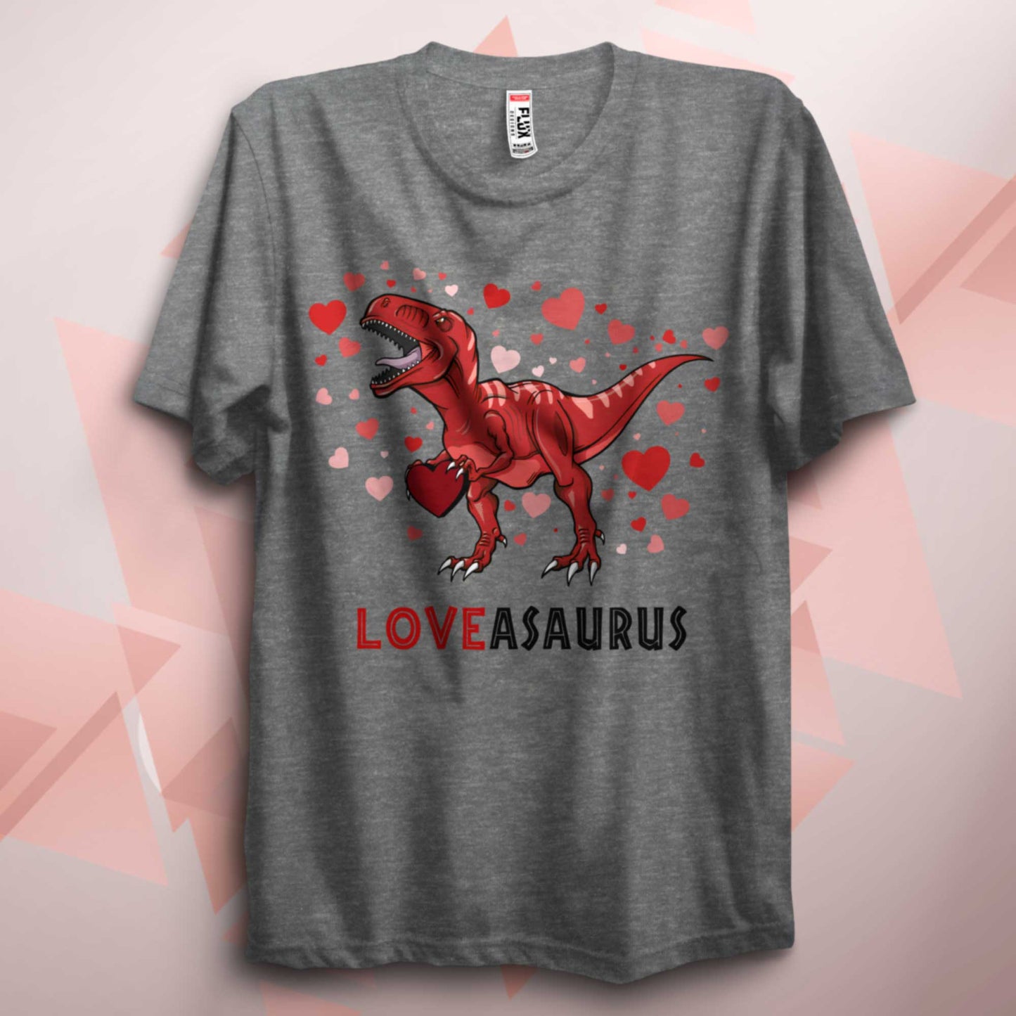 Valentines Loveasaurus Red Dinosaur T Shirt