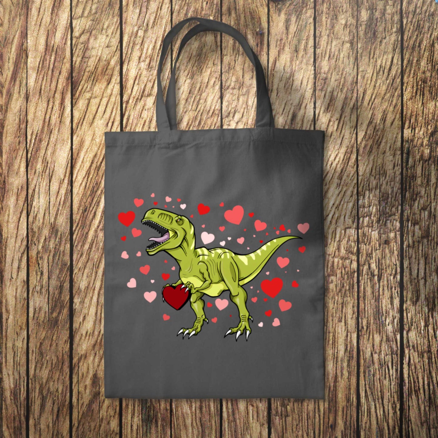 Light Dinosaur Hearts Tote Bag 10L Bag