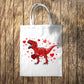 Red Dinosaur Hearts Tote Bag 10L Bag