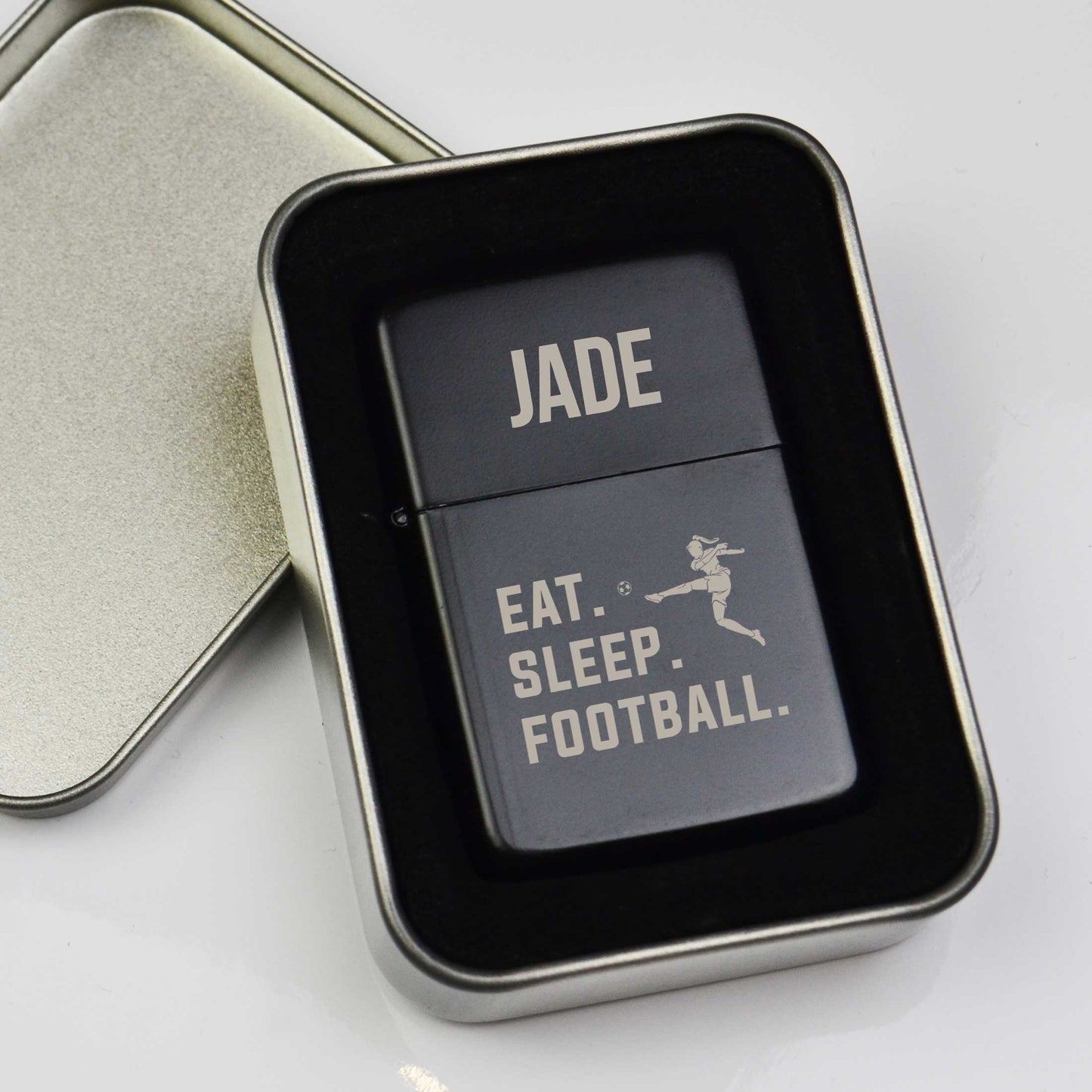 Engraved Eat Sleep Football For Her Lighter