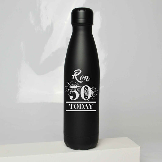 Personalised Firework Birthday Engraved Thermos Bottle 500ml