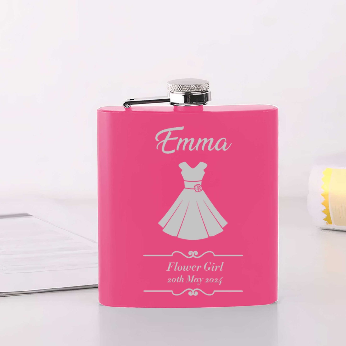 Personalised Dress Wedding Steel Hip Flask