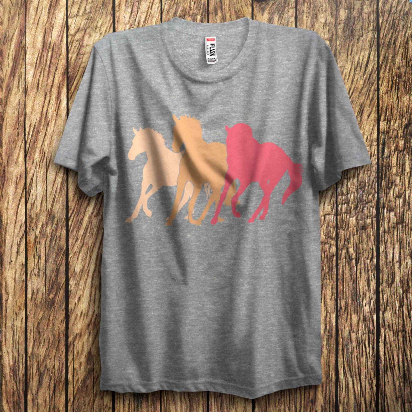 Sunset Wild Horses T Shirt