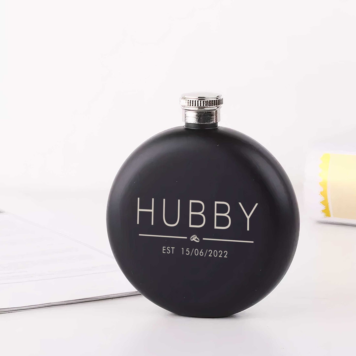 Personalised Wifey Hubby Established Hip Flask 5oz