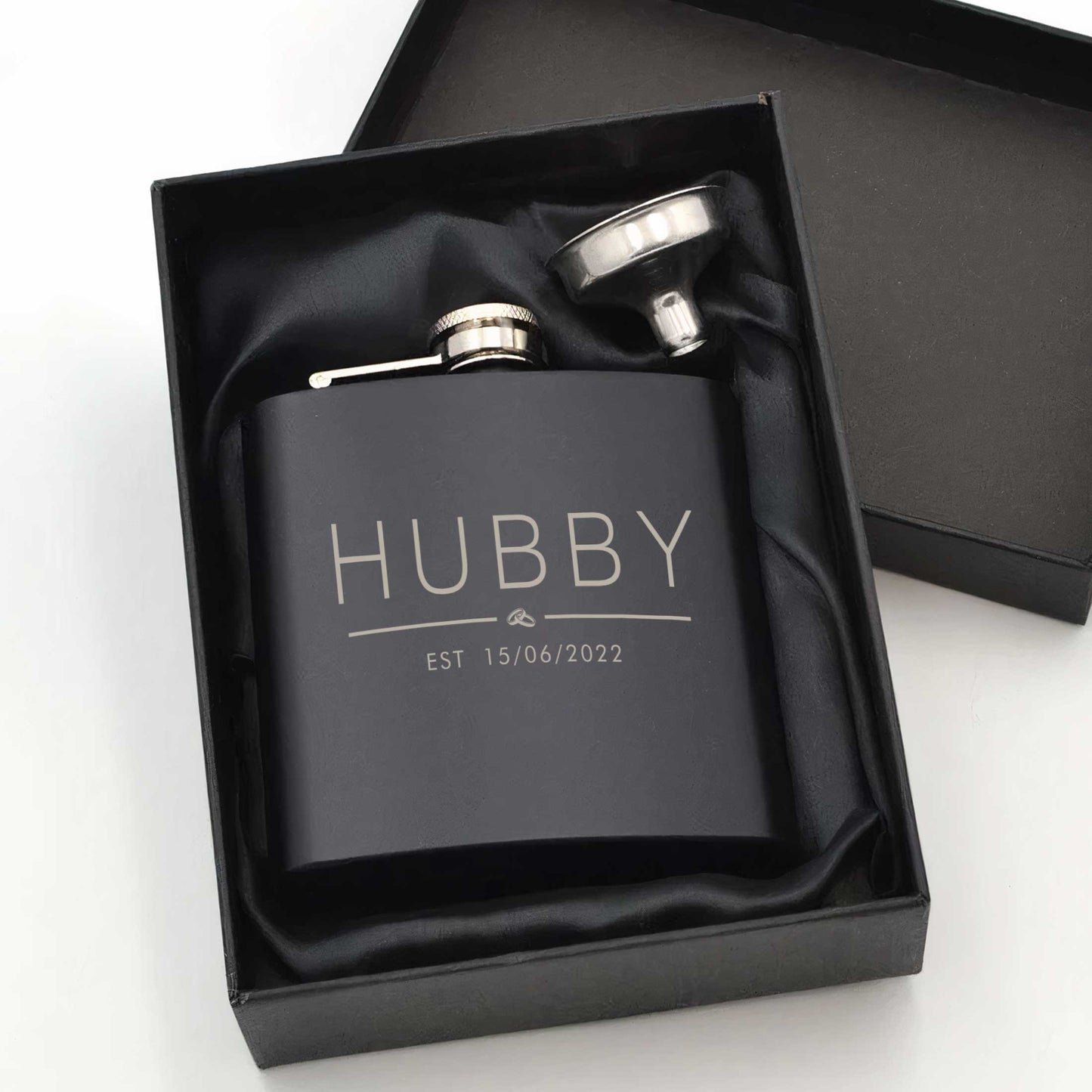 Personalised Wifey Hubby Established Hip Flask 6oz