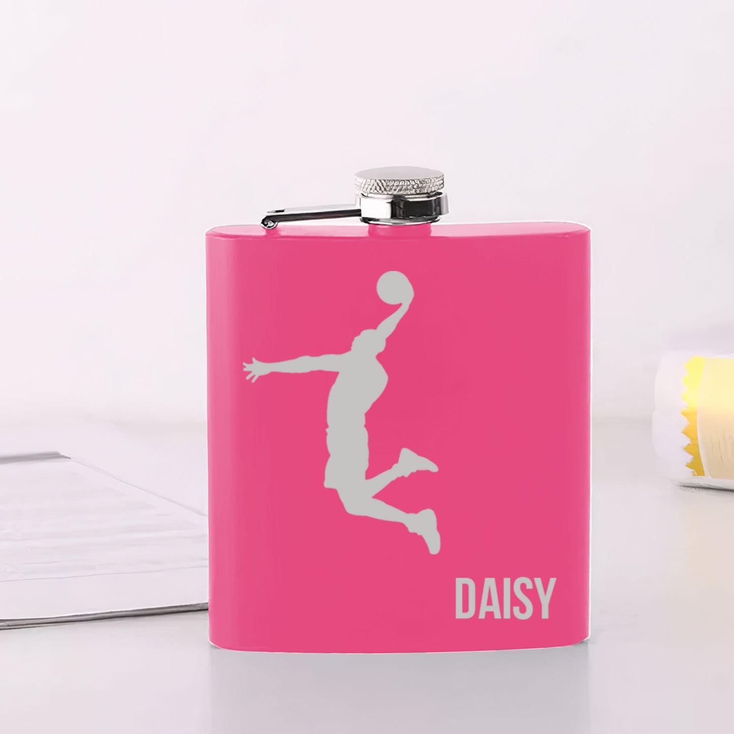 Personalised Slam Dunk Hip Flask 6oz