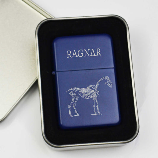 Personalised Skeleton Horse Flint Lighter