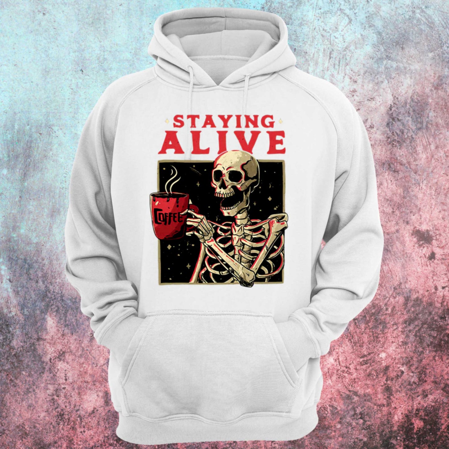 Staying Alive With Coffee Unisex Hoodie