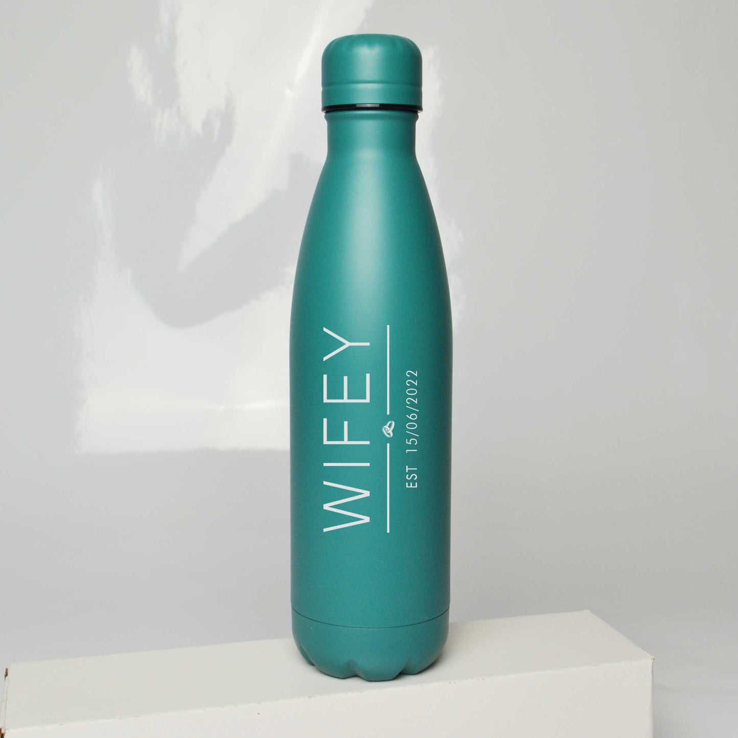 Personalised Hubby Wifey Thermos Water Bottle 500ml