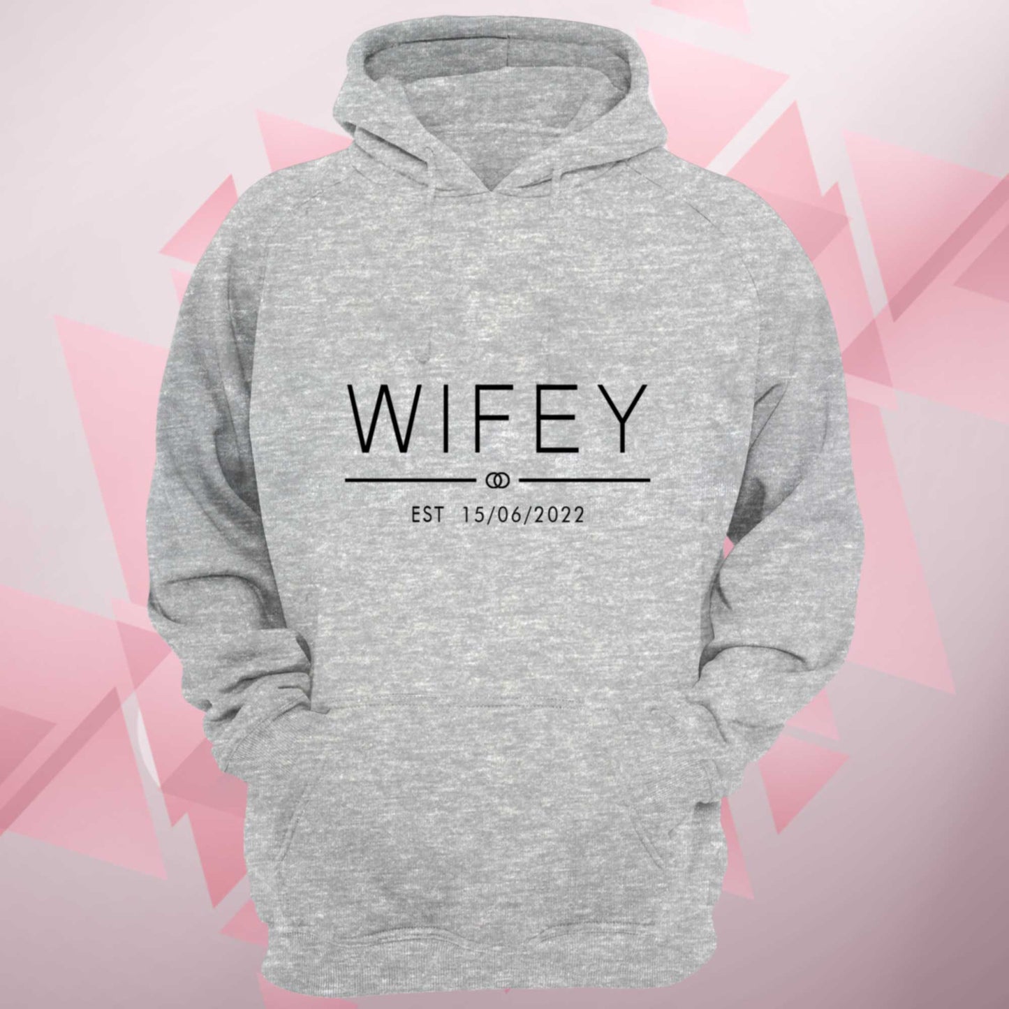 Personalised Hubby Wifey Hoodie Est