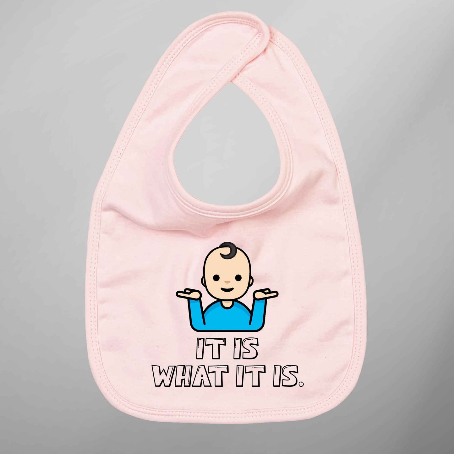 Baby Bib 'It Is What It Is' Emoji - FLUX DESIGNS