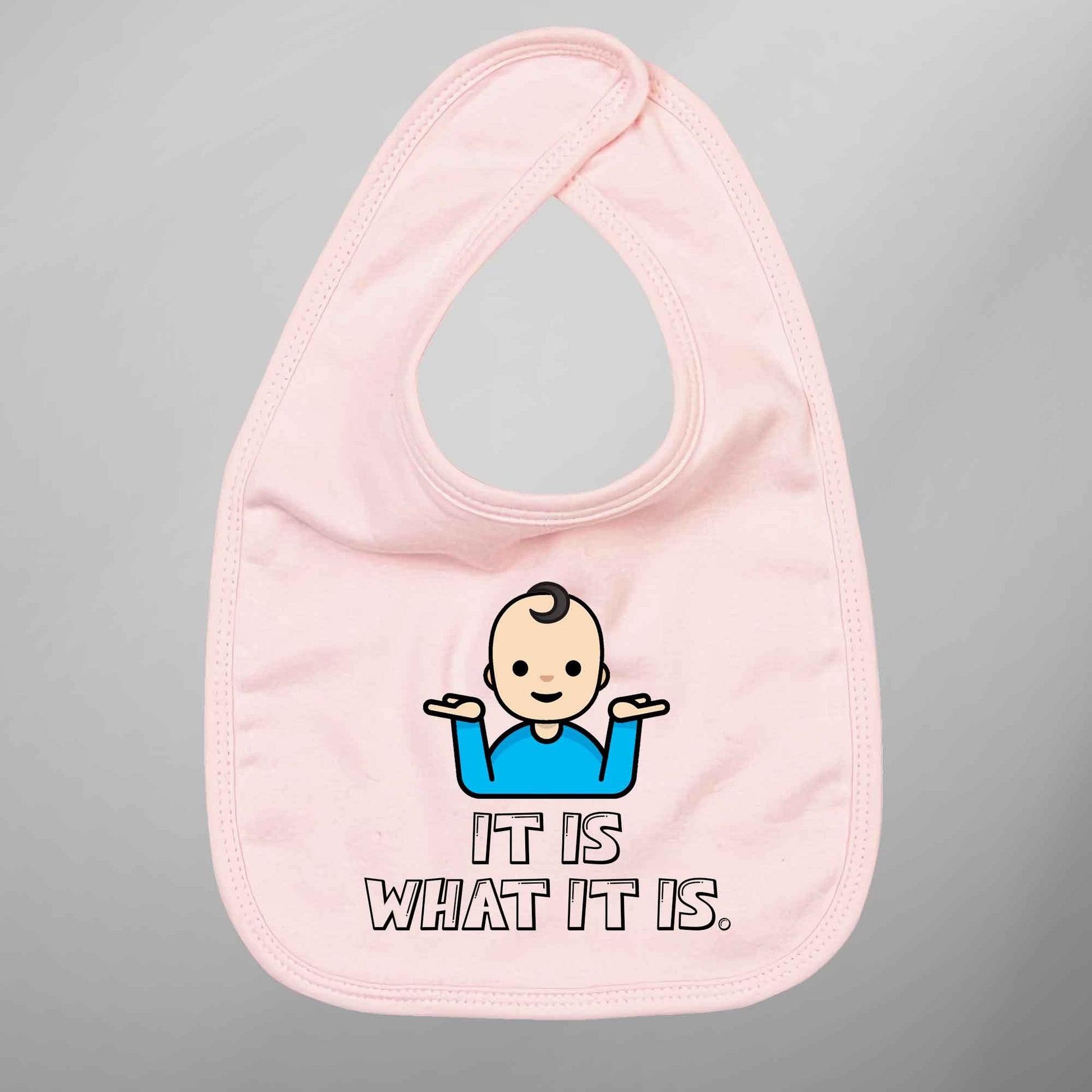 Baby Bib 'It Is What It Is' Emoji - FLUX DESIGNS