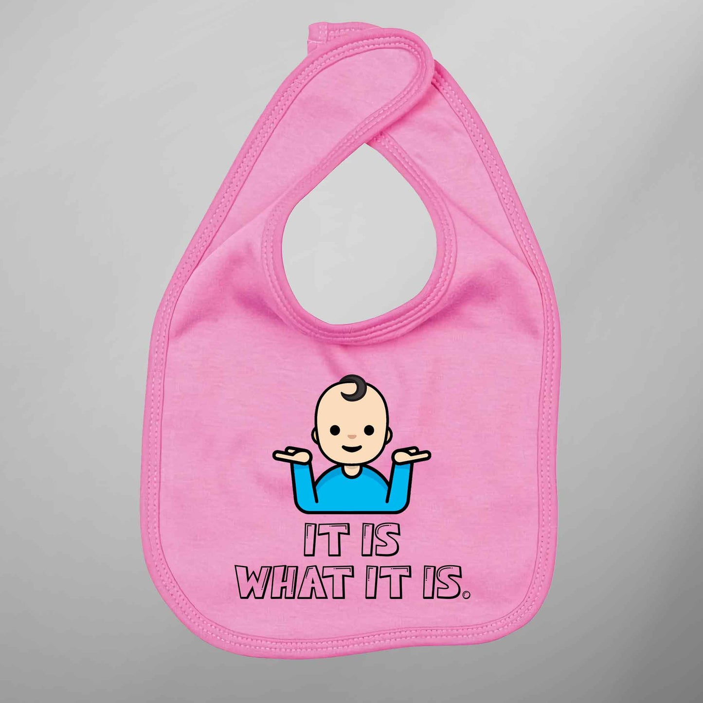 Baby Bib 'It Is What It Is' Emoji - FLUX DESIGNS